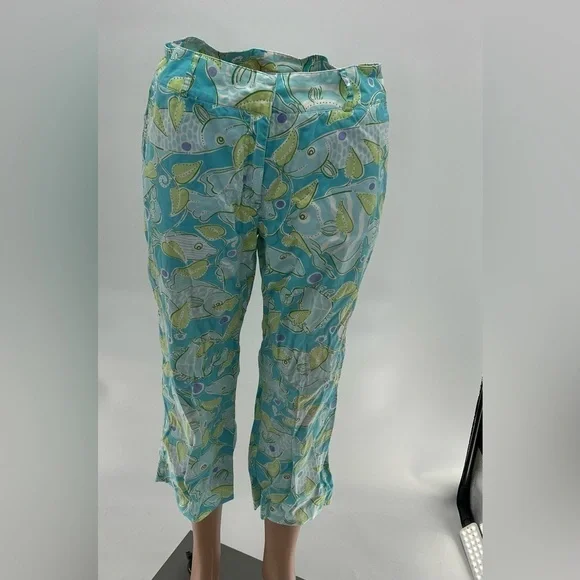 Lilly Pulitzer Pants Size 4 - Atlantis Fish Print - Picture 2 of 6